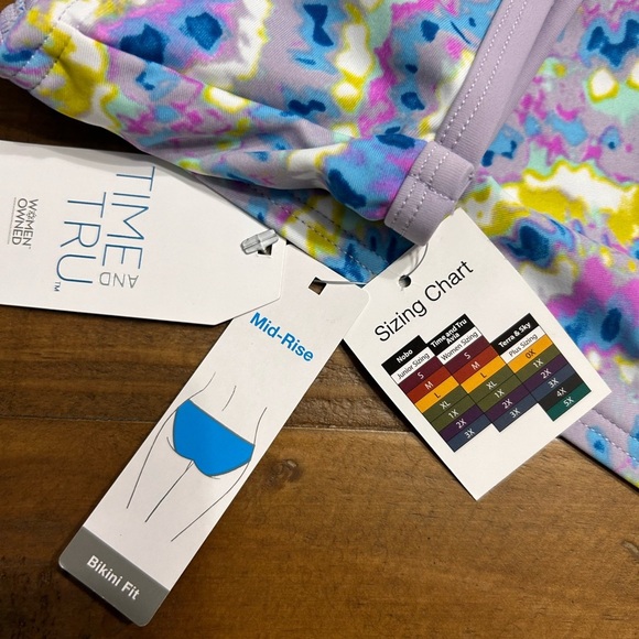 Time and Tru Wave Print Bikini Bottom - Picture 9 of 10